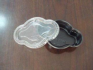 0.3mm厚的透明PET蓋+0.4mm厚的PS底吸塑盒